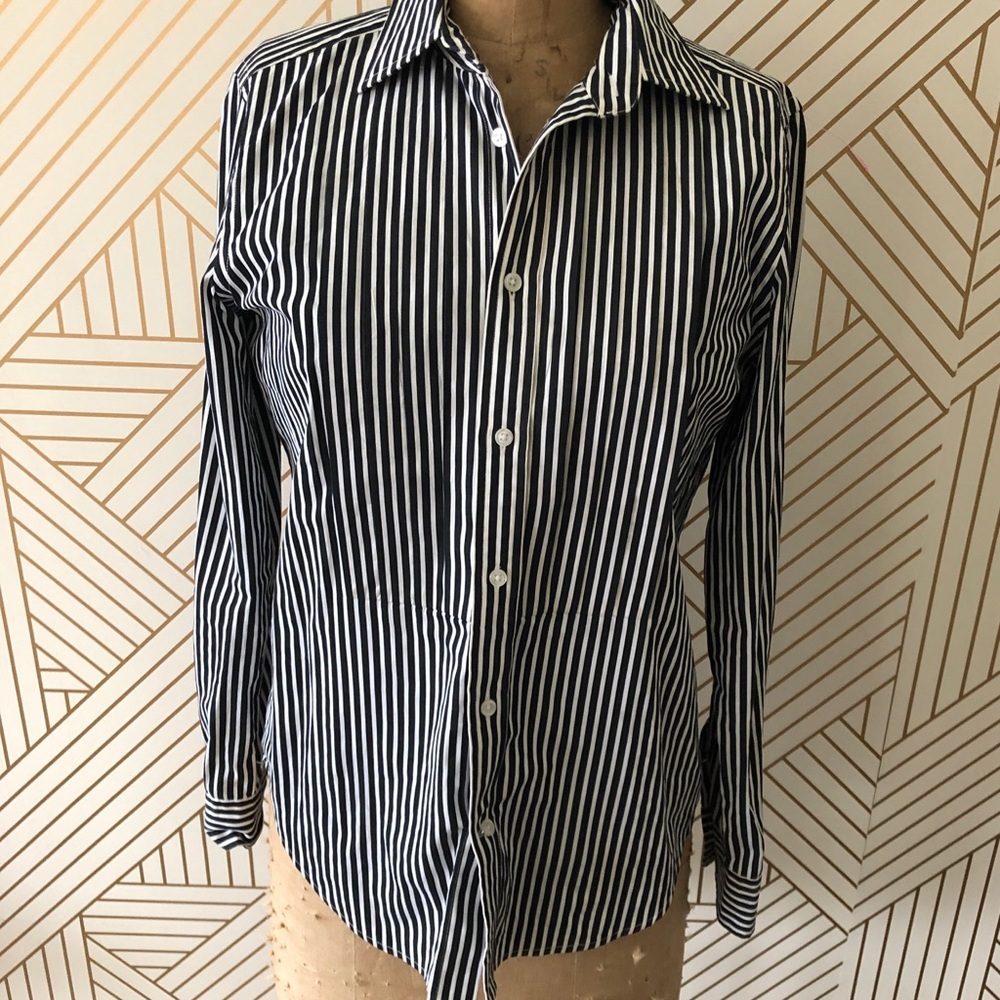 Ralph Lauren B&W Striped Button-Down, 12